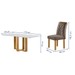 Mesa de Jantar 6 Lugares Isadora Carolina com Vidro Cinamomo/Off White/Bege Escuro - Cel Móveis