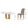 Mesa de Jantar 6 Lugares Isadora Carolina com Vidro Cinamomo/Off White/Bege Claro - Cel Móveis