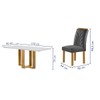 Mesa de Jantar 6 Lugares Isadora Carolina com Vidro Cinamomo/Off White/Cinza - Cel Móveis