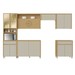 Cozinha Completa Condessa 12 Portas 2 Gavetas 100% Mdf com Vidro Carvalho/Greige - Nesher