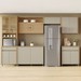 Cozinha Completa Condessa 12 Portas 2 Gavetas 100% Mdf com Vidro Carvalho/Greige - Nesher