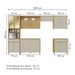 Cozinha Completa Condessa 12 Portas 2 Gavetas 100% Mdf com Vidro Carvalho/Greige - Nesher