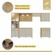 Cozinha Completa Condessa 12 Portas 2 Gavetas 100% Mdf com Vidro Carvalho/Greige - Nesher