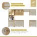 Cozinha Completa Condessa 12 Portas 2 Gavetas 100% Mdf com Vidro Carvalho/Greige - Nesher
