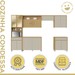 Cozinha Completa Condessa 12 Portas 2 Gavetas 100% Mdf com Vidro Carvalho/Greige - Nesher