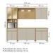 Cozinha Completa Condessa 11 Portas 2 Gavetas 100% Mdf com Vidro  Carvalho/Greige - Nesher