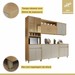 Cozinha Completa Condessa 11 Portas 2 Gavetas 100% Mdf com Vidro  Carvalho/Greige - Nesher