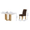 Mesa de Jantar 4 Lugares Isadora com Vidro Cinamomo/Off White/Marrom - Cel Móveis