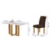 Mesa de Jantar 4 Lugares Isadora com Vidro Cinamomo/Off White/Marrom - Cel Móveis
