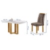 Mesa de Jantar 4 Lugares Isadora com Vidro Cinamomo/Off White/Bege Escuro - Cel Móveis