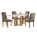 Mesa de Jantar 4 Lugares Isadora com Vidro Cinamomo/Off White/Bege Escuro - Cel Móveis