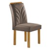 Mesa de Jantar 4 Lugares Isadora com Vidro Cinamomo/Off White/Bege Escuro - Cel Móveis