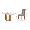 Mesa de Jantar 4 Lugares Isadora com Vidro Cinamomo/Off White/Bege Claro - Cel Móveis