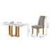 Mesa de Jantar 4 Lugares Isadora com Vidro Cinamomo/Off White/Bege Claro - Cel Móveis