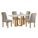 Mesa de Jantar 4 Lugares Isadora com Vidro Cinamomo/Off White/Bege Claro - Cel Móveis