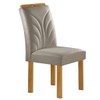 Mesa de Jantar 4 Lugares Isadora com Vidro Cinamomo/Off White/Bege Claro - Cel Móveis
