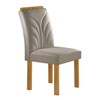 Mesa de Jantar 4 Lugares Isadora com Vidro Cinamomo/Off White/Bege Claro - Cel Móveis