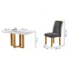 Mesa de Jantar 4 Lugares Isadora com Vidro Cinamomo/Off White/Cinza - Cel Móveis