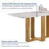 Mesa de Jantar 4 Lugares Isadora com Vidro Cinamomo/Off White/Cinza - Cel Móveis