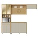 Cozinha Completa Condessa 8 Portas 1 Gavetas 100 % Mdf com Vidro Carvalho/Greige - Nesher