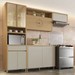 Cozinha Completa Condessa 8 Portas 1 Gavetas 100 % Mdf com Vidro Carvalho/Greige - Nesher