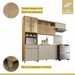 Cozinha Completa Condessa 8 Portas 1 Gavetas 100 % Mdf com Vidro Carvalho/Greige - Nesher