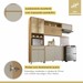 Cozinha Completa Condessa 8 Portas 1 Gavetas 100 % Mdf com Vidro Carvalho/Greige - Nesher
