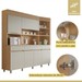 Cozinha Compacta Realeza 6 Portas 3 Gavetas 100% Mdf Ripado Carvalho/Greige - Nesher