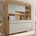 Cozinha Compacta Realeza 6 Portas 3 Gavetas 100% Mdf Ripado Carvalho/Greige - Nesher