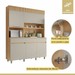 Cozinha Compacta Realeza 5 Portas 2 Gavetas 100% Mdf Ripado Carvalho/Greige - Nesher