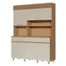 Cozinha Compacta Realeza 5 Portas 2 Gavetas 100% Mdf Ripado Carvalho/Greige - Nesher