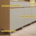 Cozinha Compacta Realeza 5 Portas 2 Gavetas 100% Mdf Ripado Carvalho/Greige - Nesher