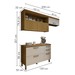 Cozinha Compacta Princesa 4 Portas 3 Gavetas Freijó/Off White - Nesher