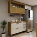 Cozinha Compacta Princesa 4 Portas 3 Gavetas Freijó/Off White - Nesher