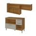 Cozinha Compacta Princesa 4 Portas 3 Gavetas Freijó/Off White - Nesher