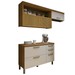 Cozinha Compacta Princesa 4 Portas 3 Gavetas Freijó/Off White - Nesher