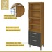 Cozinha Compacta Princesa 4 Portas 3 Gavetas Ripado 100% Mdf Freijó/Grafite - Nesher