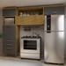 Cozinha Compacta Princesa 4 Portas 3 Gavetas Ripado 100% Mdf Freijó/Grafite - Nesher