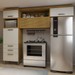 Cozinha Compacta Princesa 4 Portas 3 Gavetas Ripado 100% Mdf Freijó/Off White - Nesher