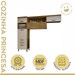 Cozinha Compacta Princesa 4 Portas 3 Gavetas Ripado 100% Mdf Freijó/Off White - Nesher