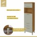 Cozinha Compacta Princesa 4 Portas 3 Gavetas Ripado 100% Mdf Freijó/Off White - Nesher