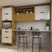 Cozinha Completa Imperatriz 5 Portas 3 Gavetas Ripado 100% Mdf Freijó/Off White - Nesher
