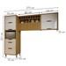 Cozinha Completa Imperatriz 5 Portas 3 Gavetas Ripado 100% Mdf Freijó/Off White - Nesher