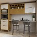Cozinha Completa Imperatriz 4 Portas 3 Gavetas Ripado 100% Mdf Freijó/Off White - Nesher