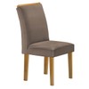 Mesa de Jantar 6 Lugares Isadora Luisa com Vidro Cinamomo/Off White/Veludo Bege Escuro - Cel Móveis