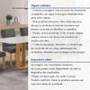 Mesa de Jantar 6 Lugares Isadora Luisa com Vidro Cinamomo/Off White/Veludo Cinza - Cel Móveis
