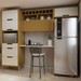 Cozinha Completa Imperatriz 4 Portas 3 Gavetas Ripado 100% Mdf Freijó/Off White - Nesher