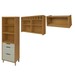 Cozinha Completa Imperatriz 4 Portas 3 Gavetas Ripado 100% Mdf Freijó/Off White - Nesher