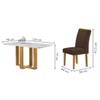Mesa de Jantar 4 Lugares Isadora Luisa com Vidro Cinamomo/Off White/Marrom - Cel Móveis
