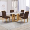 Mesa de Jantar 4 Lugares Isadora Luisa com Vidro Cinamomo/Off White/Marrom - Cel Móveis